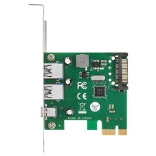 Контроллер ExeGate EXE-323 PCI-E 2.0, 2*USB 3.0 ext + 1*Type-C, разъем доп.питания (OEM)