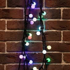 Гирлянда Neon-night Мультишарики Ø17,5 мм, 10 м, черный каучук, 80 LED, цвет RGB