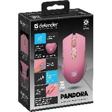 Мышь беспроводная Defender Pandora GM-502 розовый, 3200 dpi, радиоканал, USB, кнопки - 7