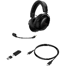 Гарнитура HyperX Cloud III S Wireless чёрный, беспроводная, радиоканал, до 120 ч, съёмный микрофон, совместимость с PS5