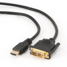 Кабель HDMI-DVI Cablexpert CC-HDMI-DVI-7.5MC, 19M/19M, single link, медь, позол.разъемы, экран, 7.5м, черный, пакет