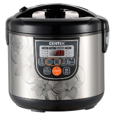 Мультиварка Centek CT-1498 (черный, сталь) 700Вт, 5.0л, 10 программ + 28 программ Мультишеф