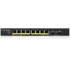 Коммутатор Smart L2 PoE+ Zyxel GS1900-10HP, 8xGE PoE+, 2xSFP, настольный, бесшумный, бюджет PoE 77 Вт