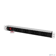 Блок розеток Rem-10 с выкл., 12 IEC 60320 C13, 10 A, алюм., 19