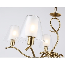 Люстра Ambrella light LH57091/5 BS/FR латунь/белый матовый E14/5 max 40W D690*790