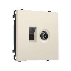 Комплект механизма розетки компьютерной + TV оконечной SIGMA Бежевый матовый RJ-45 (8P8C) CAT6/50-870MHz 1dB с/ш QUANT PRO (SP3325, PR195)