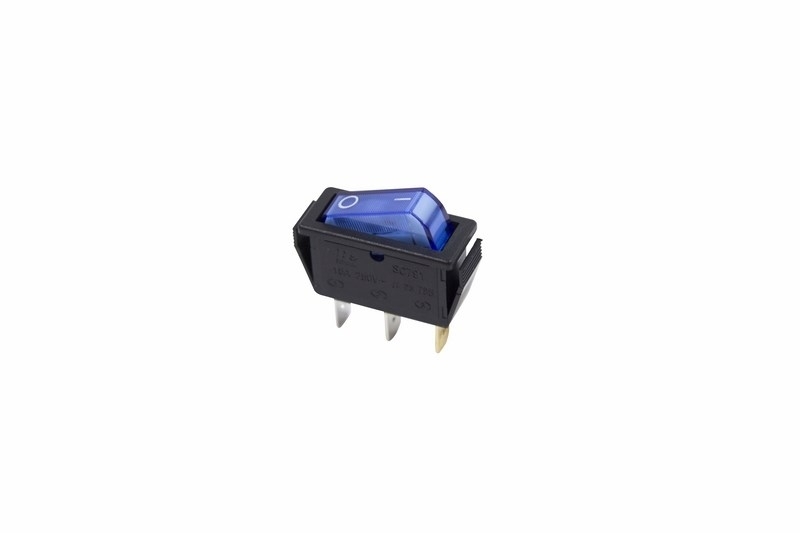 Выключатель клавишный Rexant 250V 15А (3с) ON-OFF синий с подсветкой