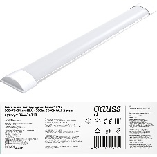 Светильник светодиодный Gauss IP20 600x76x24мм 18W 1560lm 6500K WLF-2 сталь 1/20