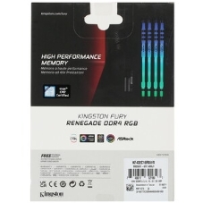 Оперативная память Kingston Fury Renegade, DDR4, 8GB (1x8GB), 3600MHz, CL16, DIMM, с радиатором, RGB, серебристый/черный