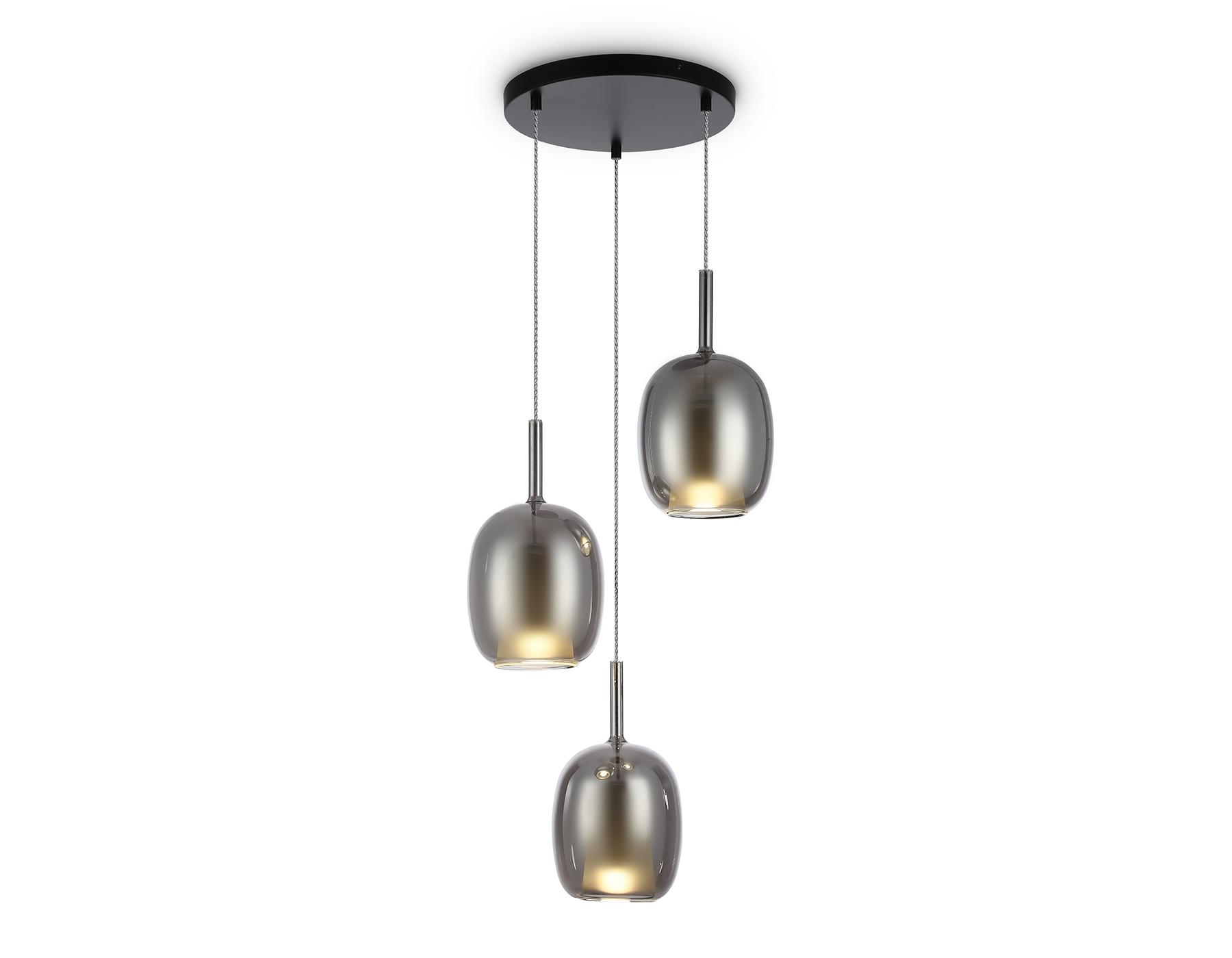 Подвесной светильник Ambrella light LH11153/3 BK/WH/SM черный/белый/дымчатый E27*3 max 60W D425*1500