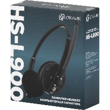 Наушники с микрофоном Oklick/Оклик HS-L900 черный 1.8м накладные оголовье