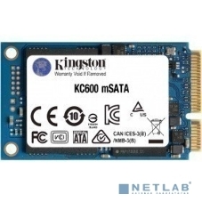 Накопитель SSD Kingston KC600, 256Gb, mSATA, R/W 550/500