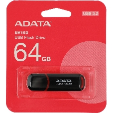 Флешка USB ADATA UV150 (AUV150-64G-RBK), 64Gb, USB 3.0, R/W 100/40, черный