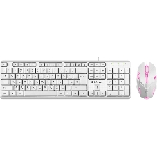 Комплект клавиатура+мышь Defender Motion C-977 проводной, USB, 1600 DPI, белый