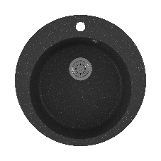 Мойка для кухни BAU Dream Black stone D 50, выпуск с сифоном в комплекте, черный камень
