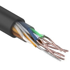 Кабель витая пара Rexant U/UTP, cat.5e, ZH нг(А)-HF, 4PR, 24AWG, внешний, черный, 305 м