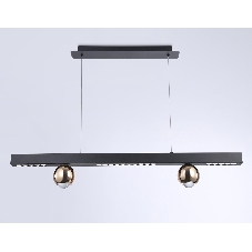 Подвесной светодиодный светильник Ambrella light FL5956 BK/GD черный/золото 4200K 18W 1000*70*1200 (Без ПДУ)