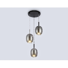 Подвесной светильник Ambrella light LH11153/3 BK/WH/SM черный/белый/дымчатый E27*3 max 60W D425*1500