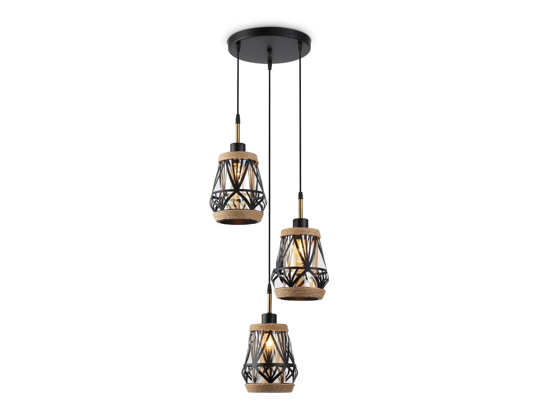 Светильник Ambrella light TR8522/3 BK/SB черный/бронза E27/3 max 60W D380*1000