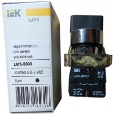 Переключатель LAY5-BD33 на 3 полож. черный I-O-II станд. ручка IEK BSW60-BD-3-K02