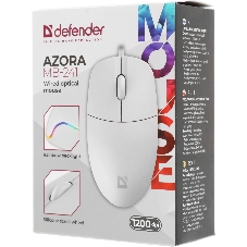 Мышь проводная Defender Azora MB-241 белый, 1200 dpi, USB, кнопки - 3