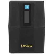 Источник бесперебойного питания ExeGate Smart LB-800.LCD.AVR.2SH.USB (800VA/480W, LCD, AVR, 2*Schuko, USB, батарея 12V 9Ah, Black)