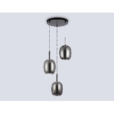 Подвесной светильник Ambrella light LH11153/3 BK/WH/SM черный/белый/дымчатый E27*3 max 60W D425*1500
