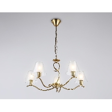 Люстра Ambrella light LH57091/5 BS/FR латунь/белый матовый E14/5 max 40W D690*790