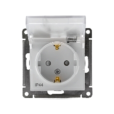 Механизм розетки 1-м СП AtlasDesign AQUA с заземл. защ. шторки с защ. крышкой 16А IP44 белый, SchE ATN440146