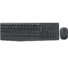 Комплект клавиатура+мышь Logitech MK235 беспроводной, USB, 1000 DPI, серый